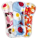 Bummis Fabulous Flo Pads - Panty Liner (Pack of 3 Assorted Prints/Colors)